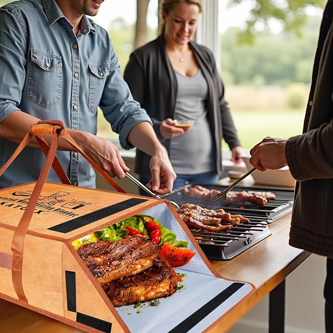 BBQ Blanket for Resting Meat, Large Brisket Resting Bag, Heavy Duty Smoker Meat Insulated Resting Bag, Insulated Meat Resting Bag for Smoking Large Brisket/Beef (49L Capacity)