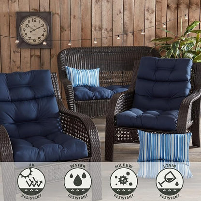 Greendale Home Fashions Midnight 44'' x 22'' Outdoor High Back Chair Cushion