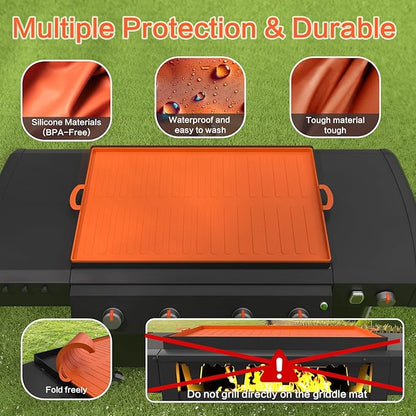 Blackstone 36 Inch Silicone Griddle Cover, Rectangular, Handles, Hand withdrawal