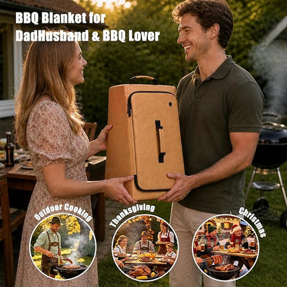 BBQ Blanket for Resting Meat, 270° Opening Leak-Proof Insulated Meat Resting Bag with Butcher Paper, BBQ Brisket Blanket for Pork Shoulder/Steak/Turkey, Smoker Grilling Accessories Gifts for Men/Dad