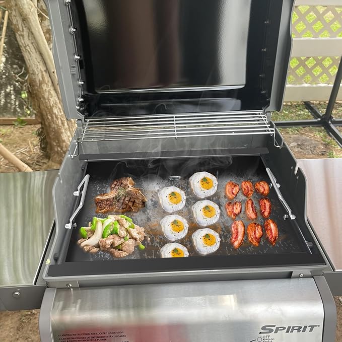 Spirit 200 Full Size Griddle Insert for Weber Spirit I & II 200 Series Gas Grills Spirit E-210 S-210 S-215 E-220 S-220 Grill Parts, Carbon Steel Flat Top Griddle Replacement for Weber 7637 Parts