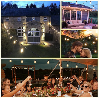 200FT String Lights for Outside LED Patio Lights Outdoor Waterproof | 63 Shatterproof Led Edison Lights,2200K Warm White Bistro Lights,Outdoor String Lights for Backyard Patio Gazebo Pergola Café