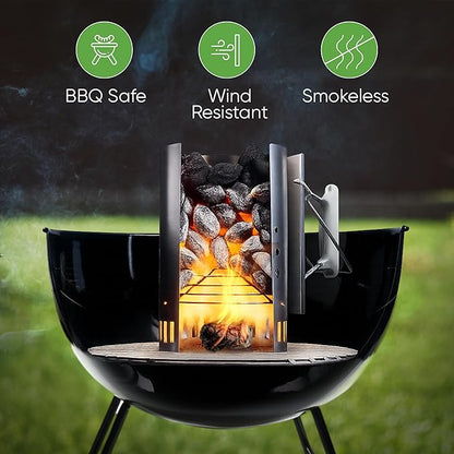 Inflame Fire Starters 70 pcs - Fire Starters for Campfires, Charcoal, Grill, BBQ, Fireplace, Chimney, Woodstove - Waterproof, Weather-Resistant - Natural Wood Starters