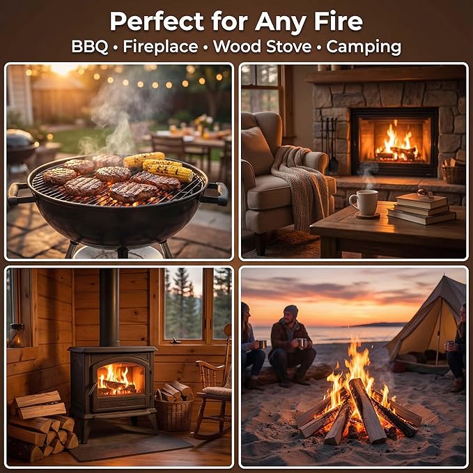 Fire Starter Blocks for Fireplaces: Natural Fire Starters Cubes - Fast Ignition Odorless Firestarter Squares for Grills Campfire BBQ Outdoor Firepits & Wood Stoves - 108 pcs