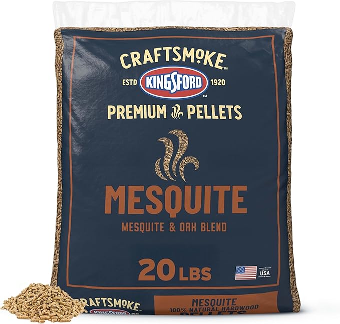 Kingsford Craftsmoke Premium Grilling Wood Pellets, Mesquite BBQ Pellets for Grilling, 100% Natural Hardwood, 20 pounds