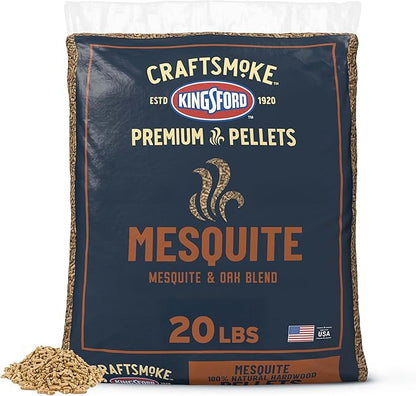 Kingsford Craftsmoke Premium Grilling Wood Pellets, Mesquite BBQ Pellets for Grilling, 100% Natural Hardwood, 20 pounds