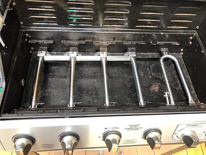 Criditpid Grill Replacement Parts for Brinkman 810-3660-S, 810-3661-F Models. Stainless Steel Grill Heat Plate Shields, Pipe Burner Tubes and Crossover Tubes.