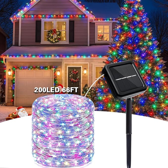 SyouHome 800 LED 264ft Solar String Lights Outdoor, 4 Pack, Multicolor | 8 Lighting Modes, Auto On/Off, Waterproof Solar Fairy Lights, Twinkle Lights for Garden Tree Wedding Party Christmas