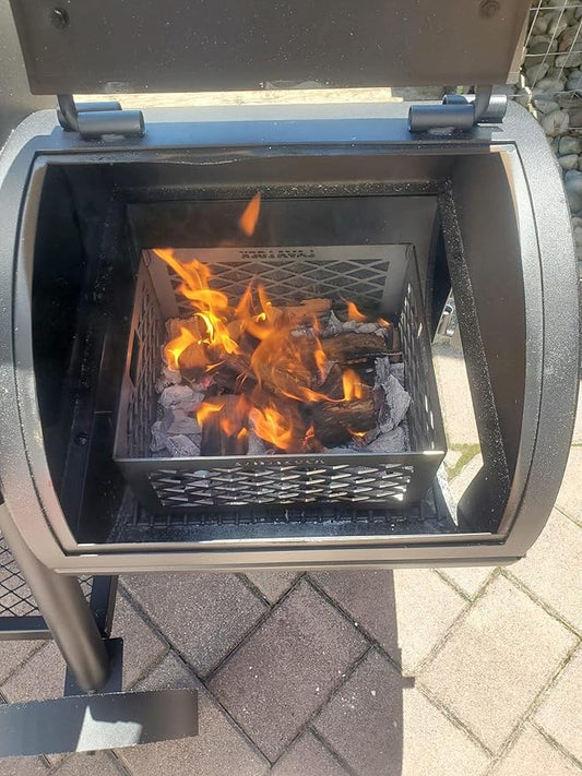 Total Control ® BBQ Charcoal Basket smoker pit fire box basket 12 x 10 x 6 Laser Cut - HEAVY DUTY