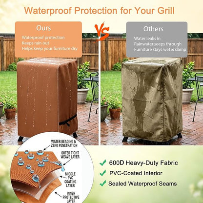 NetttyPro Electric Smoker Cover for Outside Masterbuilt Smoker 40 inch, Brown