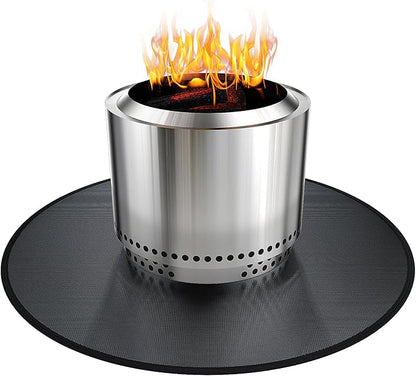 38" Fireproof Fire Pit Mat for Solo Stove Bonfire, 3-Layer Round Grill Mats for Outdoor Grill Deck Protector, Waterproof Pad for Solo Stove Accessories, BBQ Mat for Patio