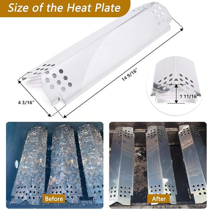 Replacement Parts for Nexgrill 720-0896B 720-0896C 720-0896E 720-0882A 720-0896 720-0925 Grills, 6 Pack Grill Burner Tubes & Flame Tamers Heat Shields Replacement