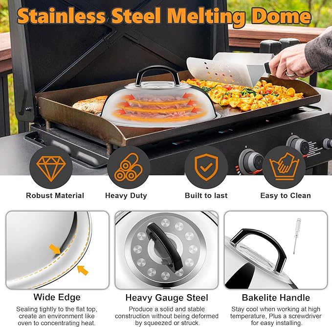 Joyfair Kettle Charcoal Grill (18 Inch) & 35Pcs Griddle Accessories Kit, Outdoor Barbecue Grill with Stainless Steel Griddles Spatula Burger Press Basting Cover Hamburger Patty Maker for Outdoor BBQ