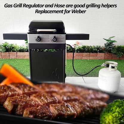 Gas Grill Regulator and Hose,Propane Hose with Regulator Replacement for Weber, Blackstone, Nexgrill, Fire Pit, Most LP Gas Grills (3ft)