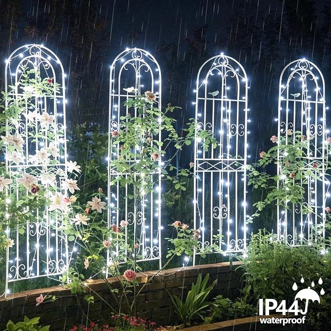 YEGUO 165ft 500 LED White String Lights Outdoor Waterproof, Clear Wire Christmas Lights Indoor Plug in, 8 Modes Fairy Light for Bedroom Classroom Party Wedding Tree Decor