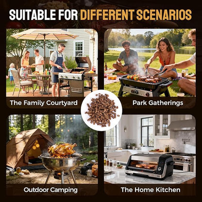Harmos 4-Wood Pellets: Peruvian BBQ, Premium Hardwood Pellets for Smokers, 2 Sealed Packs