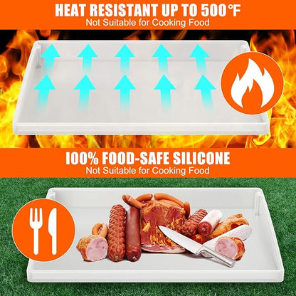 Silicone Griddle Mat Cover for Blackstone - 28 Inch True All-Encompassing Coverage Heavy Duty Food Grade Grill Buddy Mat, All Season Cooking Surface Protective Cover