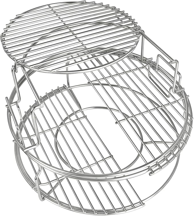 5 Piece Expander Rack for Big Green Egg Medium Replacement Kit Grill Racks for Eggspander Conveggtor Basket 304 Stainless Steel with Removable Cooking System BGE Accessories