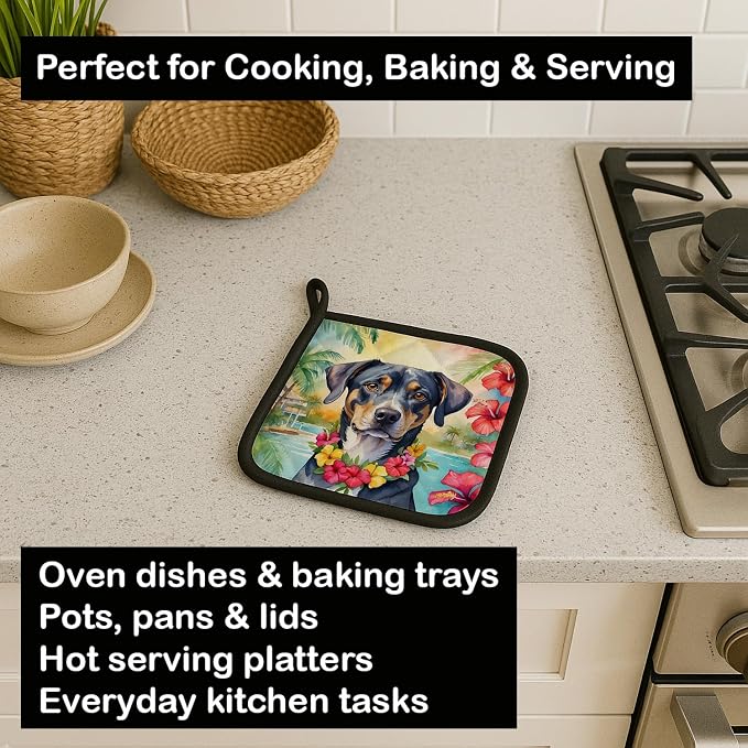 Caroline's Treasures Catahoula Luau Pair of Pot Holders Kitchen Heat Resistant Pot Holders Sets Oven Hot Pads for Cooking Baking BBQ, 7 1/2 x 7 1/2