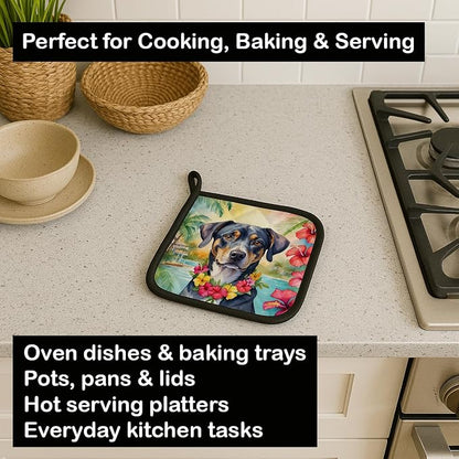 Caroline's Treasures Catahoula Luau Pair of Pot Holders Kitchen Heat Resistant Pot Holders Sets Oven Hot Pads for Cooking Baking BBQ, 7 1/2 x 7 1/2