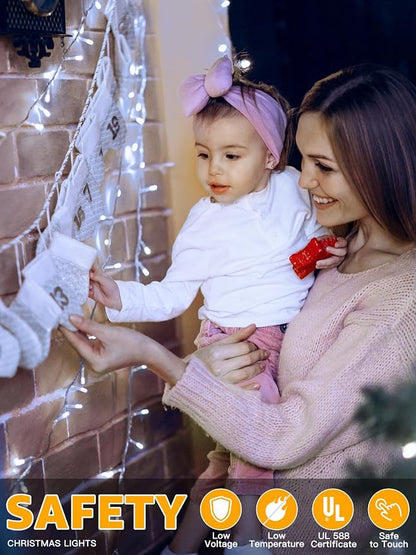 Guhope String Lights 1200LED 196FT, Waterproof Outdoor String Lights with Remote and Timer, 8 Modes Dimmable Fairy Lights for Indoor Outdoor Wedding Party Holiday Decorations (Cool White)
