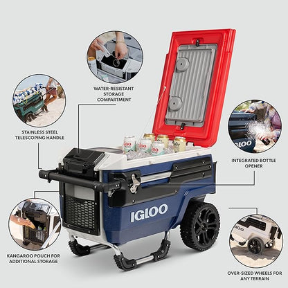 Igloo Trailmate Journey 70Qt Wheeled Cooler | Insulated Hard Shell Ice Chest
