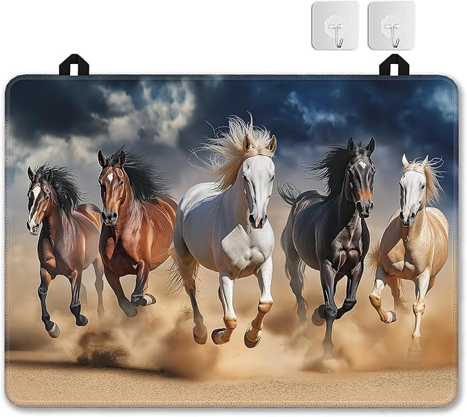 Stove Top Covers for Electric Stove,Galloping Horse Flat Top Stove Cover,Cool Animal Heat Resistant Glass Top Stove Cover Protector Anti-Slip Range Covers, 28 x 20 Inch