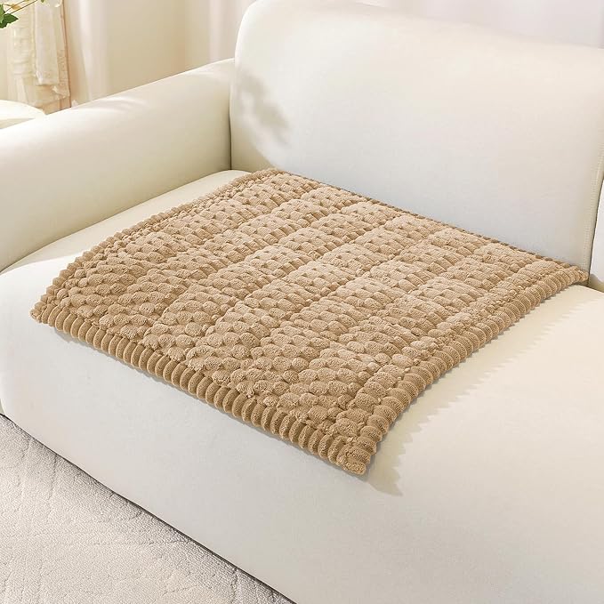 OstepDecor Couch Cover for Dogs, Washable Non Slip Sofa Cover for Pets | Soft Couch Covers for Sofa, Loveseat and Sectional, Furniture Protector Against Pet Hair & Dirt (27.6" x 27.6", Khaki)