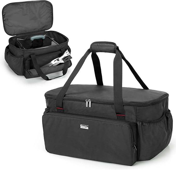 samdew Portable Grill Carry Bag Compatible with Weber 1141001 Go-Anywhere Gas Grill, Outdoor Camp Grill Cover Compatible with Weber 121020 Go-Anywhere Charcoal Grill, Bag Only (Patented Design)