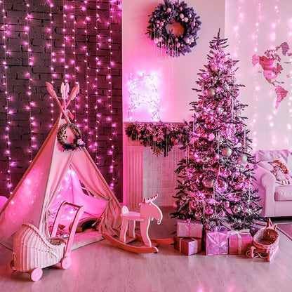 800 LED Pink String Lights Indoor Valentines Day Decorations, 262 FT Valentines Day Lights Waterproof with 8 Modes, Clear Wire Pink Fairy Lights Plug in for Valentine Day Wedding Party Bedroom Decor