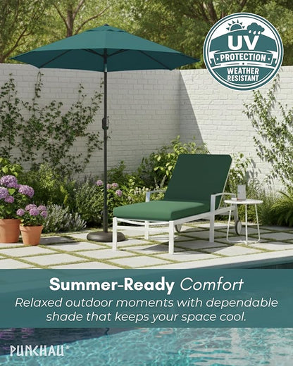 6 Ft Outdoor Patio Umbrella, Easy Open/Close Crank and Push Button Tilt Adjustment - Dark Teal Market Umbrellas