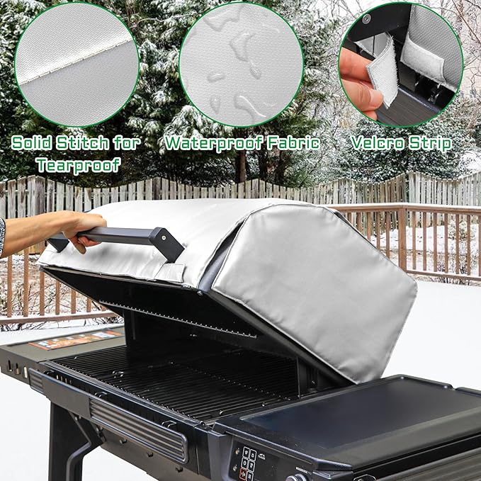 Grill Insulated Blanket for Traeger Woodridge Pro Smoker Cover Thermal Insulation Replacement Parts Insulator Wood Pellet Grills BBQ Winter Accessory