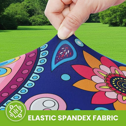 Smiry Spandex Fitted Tablecloth for 6 Foot Rectangle Tables, Washable Picnic Table Cover with Elastic, Stretch Reusable Table Cloth for Outdoor, Camping, Dining & Kitchen (Navy Paisley, 30"x72")