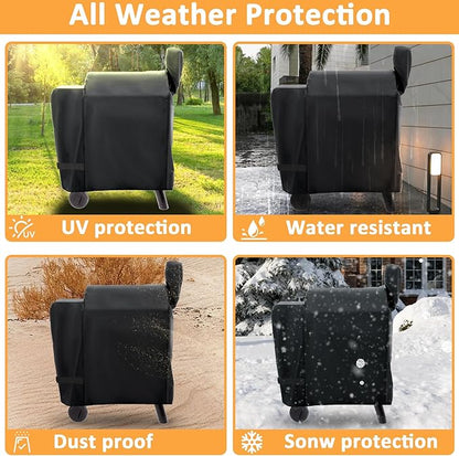 Grill Cover for Traeger Pro 22/575 Series, Waterproof Smoker Cover for Traeger Lil'Tex Elite, Eastwood, Z-Grill Series Smoker Grills, 600D Wood Pellet Smoker Cover for Pro 22/575 Grill
