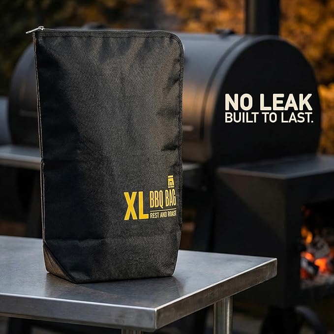 BBQ Blanket for Resting Meat, 21" x 15" x 8" Insulated Meat Resting Bag, 5-Layer Heat-Resistant Design, Easy to Clean, Heavy-Duty Wide Mouth for Briskets, Steaks