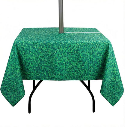 EHouseHome Outdoor Indoor 60inch SquareTablecloth with Umbrella Hole and Zipper, Waterproof Zippered Patio Table Cloths, Spring/Summer Table Covers for Backyard Circular Table/BBQs/Picnic