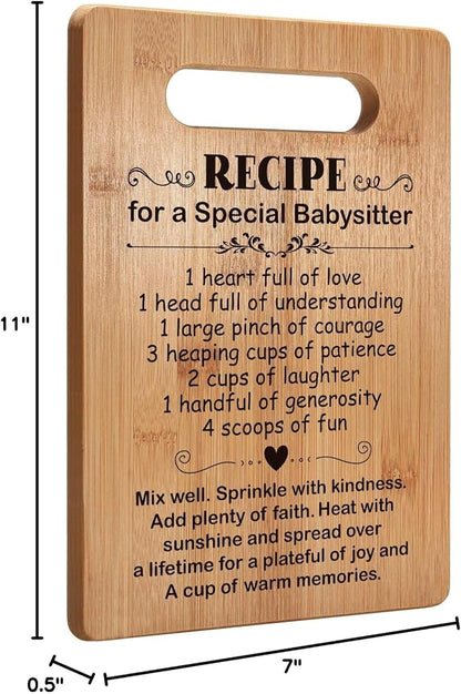 Popular Babysitter Gifts, Cutting Board Gift for Babysitter, Babysitter Appreciation Gift, Thank You Gift for Babysitter Christmas Birthday