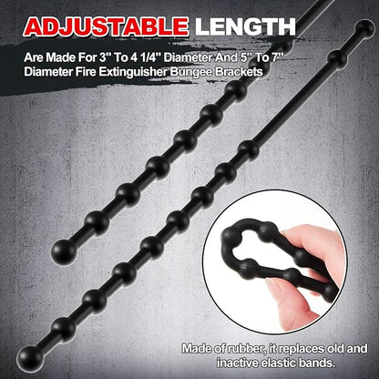 RattanView 4 Pcs 2.5 Lbs and 5 Lbs Fire Extinguisher Replacement Straps, Heavy-Duty Black Rubber Straps for Wall Mount Brackets, Fits Truck Rv Vehicle Boat Home, Quick Release & Firmly Hold