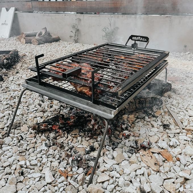 Heavy duty Iron Cross Argentinian asador grill Made in Argentina - Premium Argentine Grill - Parrilla Asado - Fully disassembled (Only Grill)