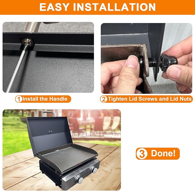 Upgraded Hinged Lid for Blackstone 1666 22" Omnivore Original Tabletop Griddle (2024 Model), Griddle Cover with Thermometer for Blackstone 1666 1813 2203 2271 2020 2205 22In Grill Case