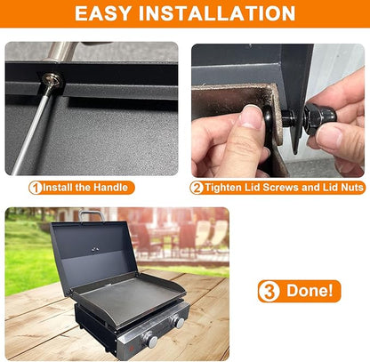 Upgraded Hinged Lid for Blackstone 1666 22" Omnivore Original Tabletop Griddle (2024 Model), Griddle Cover with Thermometer for Blackstone 1666 1813 2203 2271 2020 2205 22In Grill Case
