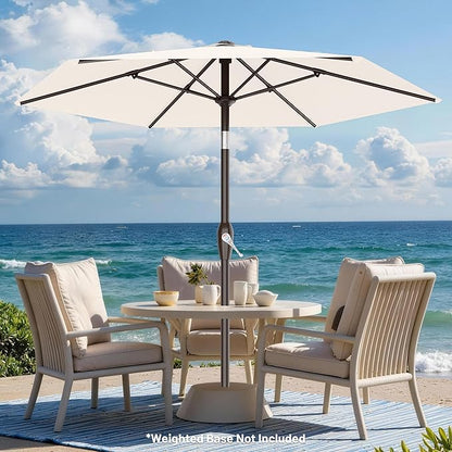 AreShark 7.5FT Patio Umbrella Table Market Umbrella w/Tilt and Crank, Heavy-Duty Outdoor Umbrellas for Pool, Deck, Garden and Backyard, Cream White