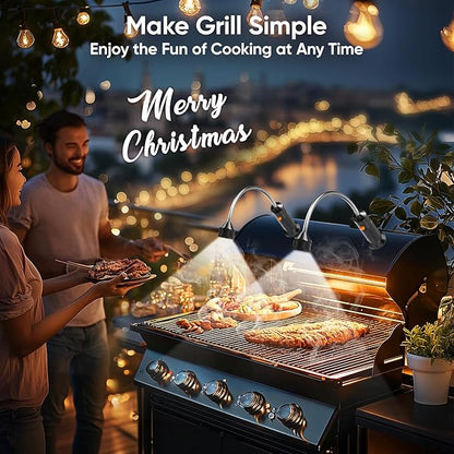 Grill Light BBQ Grilling Accessories: 2025 Unique Mens Gifts for Christmas Birthday - Cool Gifts for Dad Husband Grandpa - Outdoor Bright Magnetic LED Light Smoker Accessories Tools 2 Pack