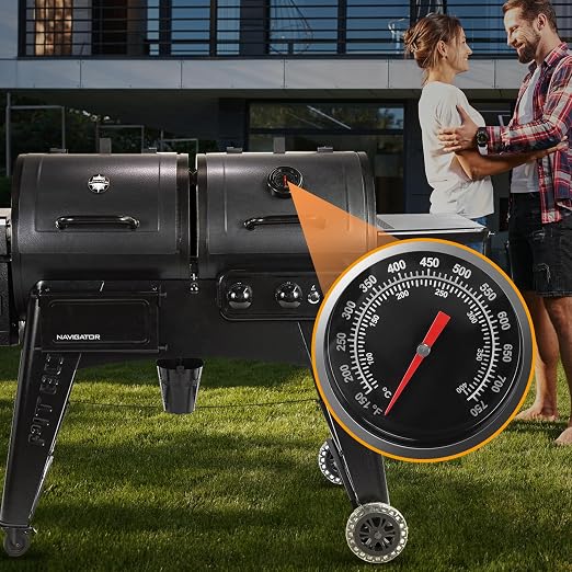 Dome Temperature Gauge for Pit Boss Vertical 2/3-Series, Memphis Ultimate | Replacement for PB1230G Combo Grills Temperature, Compatible with Pit Boss Combo Charcoal Grills, Waterproof/Fogproof