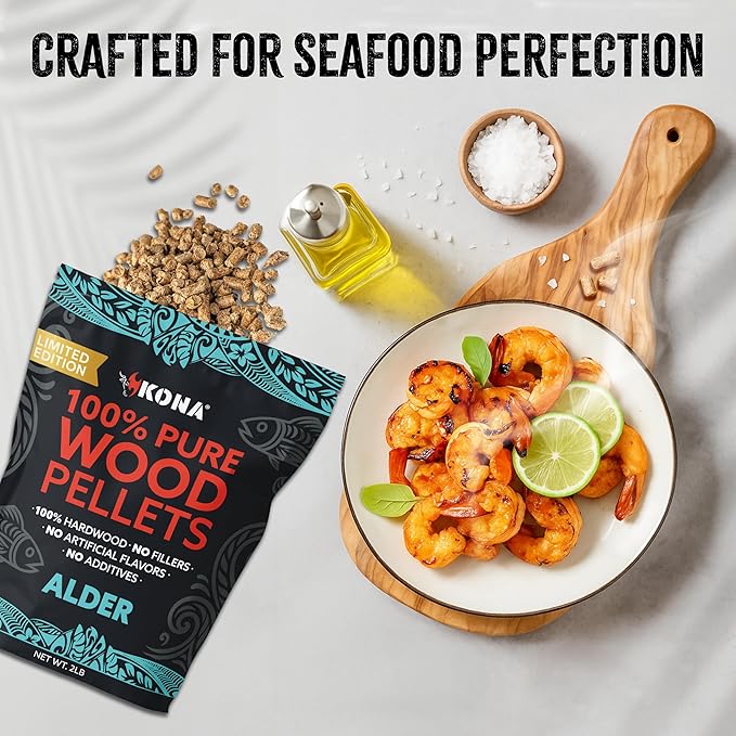 Kona Alder Wood Pellets – Limited Edition, Intended for Ninja Woodfire Grill, Outdoor Oven & Smoker – 2lb Resealable Bag