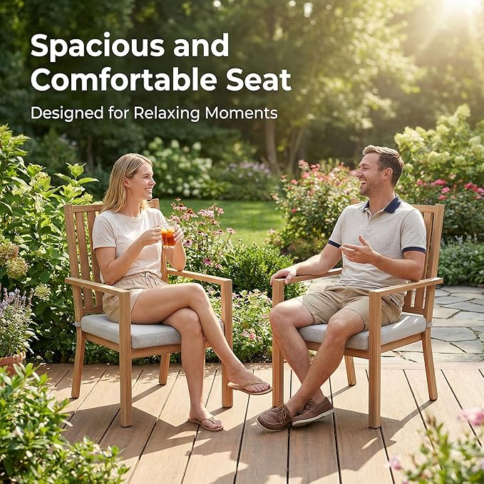 RoyalCraft Aluminum Outdoor Patio Chairs Set of 6, Outdoor Chairs with Waterproof Cushions, Outdoor Dining Chairs with Armrests, Metal Patio Furniture Set for Porch, Balcony, Deck, Backyard, Brown