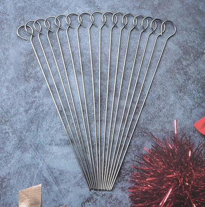 15 Pcs 6 Inch Turkey Lacers for Trussing Turkey Stainless Steel Silver Meat Trussing Needles Poultry Grilling Supplies for Barbecue BBQ Cooking Kitchen Chicken Roast Supplies (7.8 Inch)