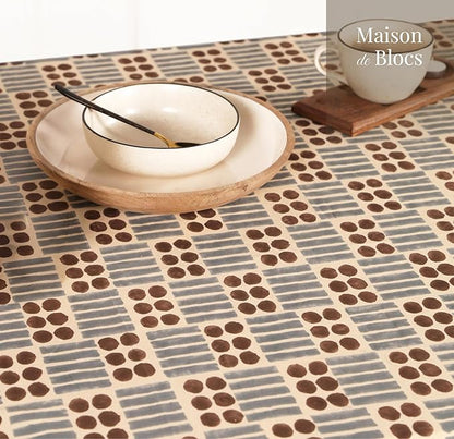 100% Cotton Hand Block Printed, Tablecloth for Kitchen, Dining, Table Cover for Parties, Chritmas, Weddings, Barbecues and Summer picnics Table Cloth