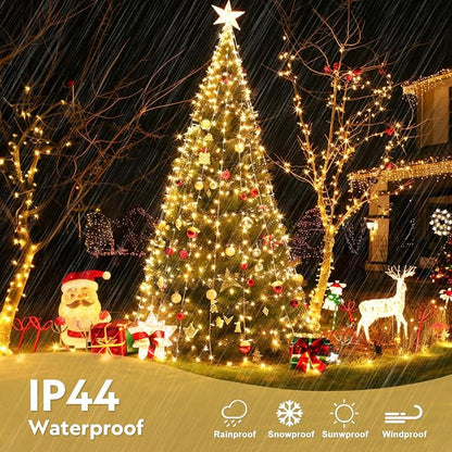 JMEXSUSS 400 LED Christmas Lights Outdoor, Classroom Lights Plug in | 132 ft Warm White String Lights with Remote, 8 Modes Christmas Tree Lights for Bedroom Outside Patio Party Xmas Holiday Decor