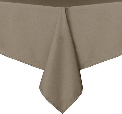 sancua Rectangle Tablecloth - 90 x 132 Inch - Stain and Wrinkle Resistant Washable Polyester Table Cloth, Decorative Fabric Table Cover for Dining Tables, Buffet Parties and Camping, Taupe